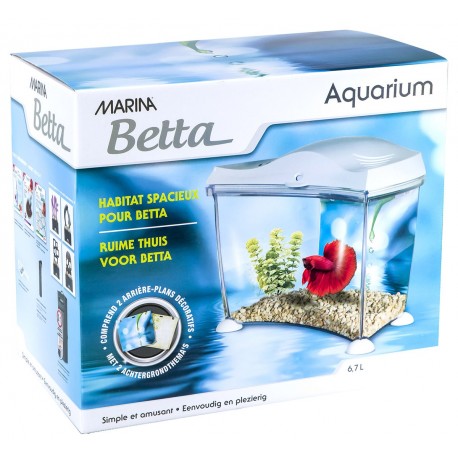Zestaw akwarium Marina Betta 6,7L, 16 x 15.5 x 16 cm, biały
