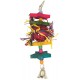 Panama Pet wisząca zabawka z kulką wiklinową z kolorowymi klockami i dzwonkiem 22 cm