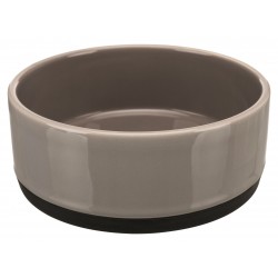Miska ceramiczna z gumową podstawą, 0.4 l/o 12 cm, szara