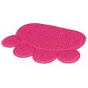 Mata pod kuwetę w kształcie łapy, PVC, 40 × 30 cm, różowa