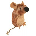 Zabawka Mysz stojąca, brązowa (z dźwiękiem), 8 cm