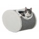 Puszysty domek dla kota do montażu na ścianie, 42 × 29 × 28 cm, kremowy