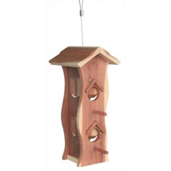 Karmnik dla ptaków, drewno cedrowe, 12 × 29 × 14 cm