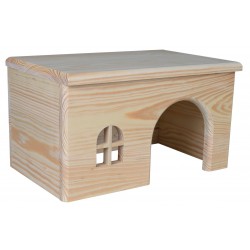 Domek dla świnki morskiej, drewniany, 28×16×18 cm
