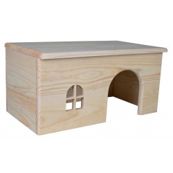 Domek drewniany z drzewa sosnowego dla królika 40×20×23 cm