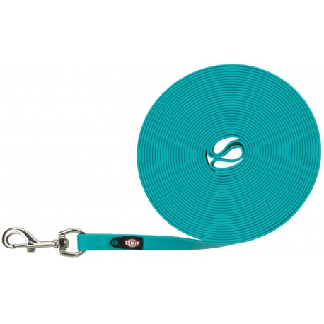 Easy life, smycz treningowa, dla psa, morski błękit, taśma parciana z powłoką PVC, M–XL: 10 m/17 mm