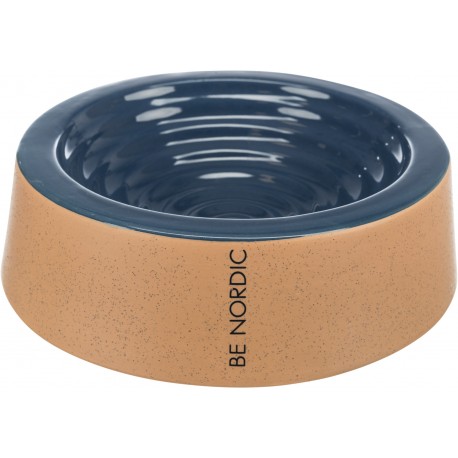 BE NORDIC, miska, dla psa, ciemnoniebieski/beżowy, ceramiczna, 0,2l/ 16 cm