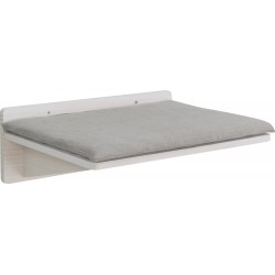 Platforma, dla kota, do montażu na ścianie, biała, drewno, 50 × 17.5 × 36.5 cm, z poduszką