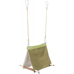 Namiot podwieszany, dla ptaków, zielony, bawełna, 16 × 18 × 20 cm