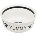 Miska ceramiczna, dla psa/kota, biało/czarna, 0,6 l/ 15 cm, pasuje do TX-24641