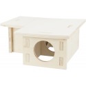 Domek trzykomorowy, dla myszy/chomików, drewno, 25 × 10 × 25 cm