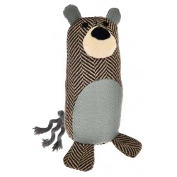 Zabawka dla psa, niedźwiedź, z wytrzymałej tkaniny, z dźwiękiem, 20x7,5cm