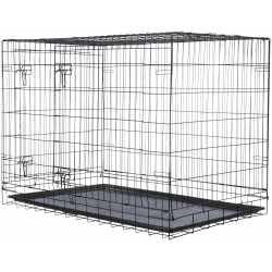 Klatka kennelowa, dla psa, czarna, XL: 116 × 86 × 77 cm