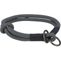 Soft Rope, obroża zaciskowa, dla psa, czarna/szara, nylon, S–M: 40 cm/o 10 mm