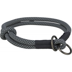Soft Rope, obroża zaciskowa, dla psa, czarna/szara, nylon, L–XL: 55 cm/o 10 mm