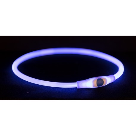 Obręcz z podświetleniem , USB, S - M: 40 cm/o 8 mm, niebieska