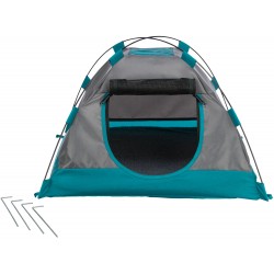 Namiot, dla psa, ciemnoszary/petrol, 47 × 34 × 47 cm