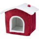 Xmas Nevio, legowisko zamknięte, dla psa/kota, biało/czerwone, 35x45x38 cm
