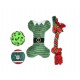 Zestaw zabawek dla psa: piłka winylowa 6,7cm, piłka tenisowa 6,3cm, kość pluszowa 21cm, sznur 32cm, zielony, 4szt/op.
