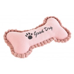 Kość, zabawka pluszowa dla psa, 19,5x11cm, różowa