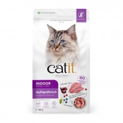 Recipies Indoor Adult, karma sucha, dla dorosłych kotów niewychodzących, drób, 400g