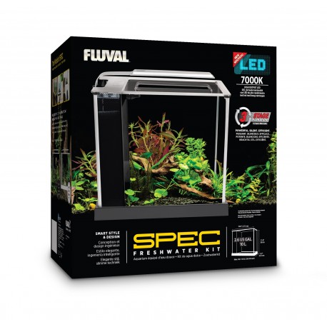 Akwarium szklane Fluval SPEC III z LED, 10L, 27.5 cm x 30 cm x 22.3 cm, czarne