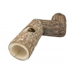Drewniany tunel z zakrętem dla gryzoni, 25,5cm