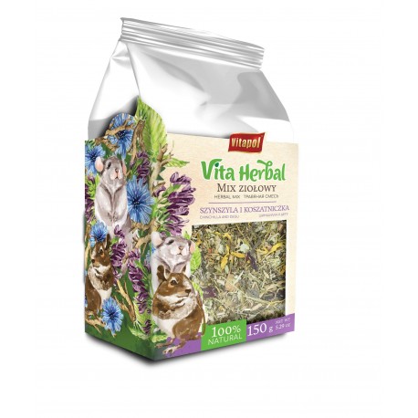 Vita Herbal dla szynszyli i kosztaniczki, mix ziołowy, 150 g, 4szt/disp