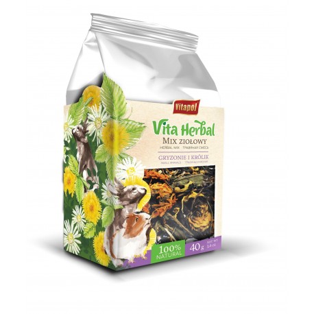 Vita Herbal dla gryzoni i królika, mix ziołowy, 40g, 4szt/disp