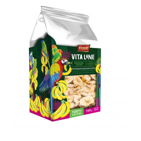 Vitaline Chipsy bananowe dla papug i ptaków egzotycznych 150g, 4szt/disp