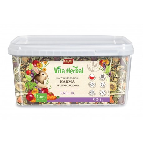 Vita Herbal karma pełnoporcjowa dla królika, wiaderko, 900g