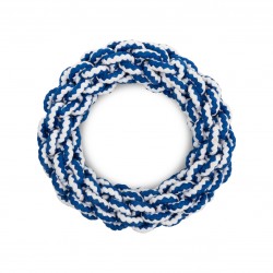 Zabawka, dla psa, pierścień ze sznurka, biało-niebieski, 17 cm