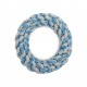 Zabawka, dla psa, gruby pierścień ze sznurka, biało-niebieski, 18 cm