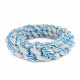 Zabawka, dla psa, gruby pierścień ze sznurka, biało-niebieski, 18 cm