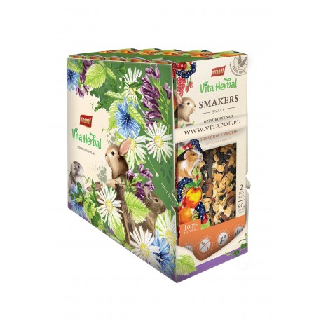 Vita Herbal Smakers Dziadkowy sad dla gryzoni i królika, 90g, 5 szt.display