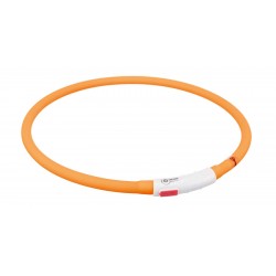 Opaska świecąca USB, silikon, XS–XL: 70 cm/ 10 mm, pomarańczowa