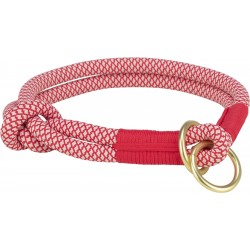 Soft Rope, obroża zaciskowa, dla psa, czerwona/kremowa, nylon, S: 35 cm/o 10 mm