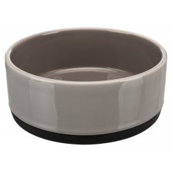 Miska ceramiczna z gumową podstawą, 0.75 l/o 16 cm, szara