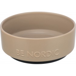 BE NORDIC, miska, dla psa, taupe, ceramika/guma, 1,2 l/o 18 cm