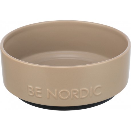 BE NORDIC, miska, dla psa, taupe, ceramika/guma, 1,2 l/o 18 cm