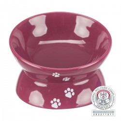 Miska, dla kota, purpurowa, ceramiczna, 0,15l/13cm, podwyższana