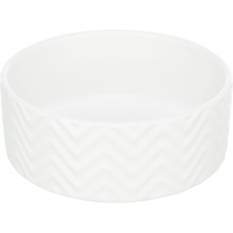 Miska ceramiczna, dla psa/kota, biała, 0.9 l/o 16 cm