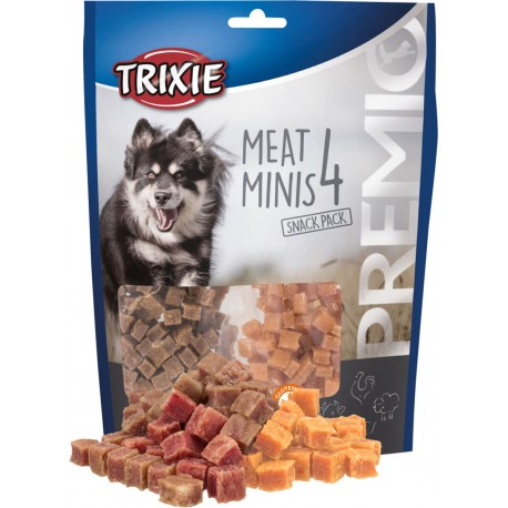 Przysmaki PREMIO 4 Meat Minis, kurczak, kaczka, wołowina, jagnięcina, 4 × 100 g