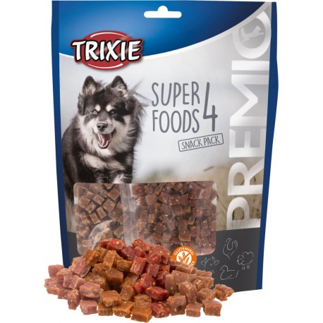 Przysmaki PREMIO 4 Superfoods, kurczak, kaczka, wołowina, jagnięcina, 4 × 100 g