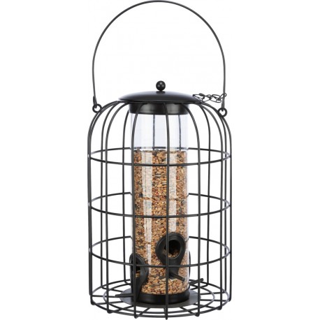 Karmidło z siatką ochronną, dla ptaków, czarne, 17 × 26 cm