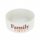 Miska dla psa, biały, nadruk Family First, ceramiczna, 15cm