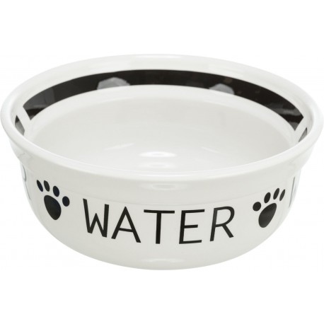 Miska ceramiczna Water, dla psa, biało/czarna, 0.25 l/13 cm