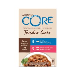 Core Tender Cuts Tuna Selection Multipack, zestaw saszetek dla kotów dorosłych, tuńczyk, 3x2 smaki, 6x85g/510g