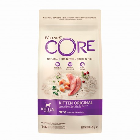 Core Kitten Original, karma sucha, dla kociąt, indyk i kurczak, 1,75 kg