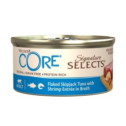 Core Signature Selects Flaked Tuna, karma mokra, dla dorosłych kotów, tuńczyk i krewetki, 79g, puszka